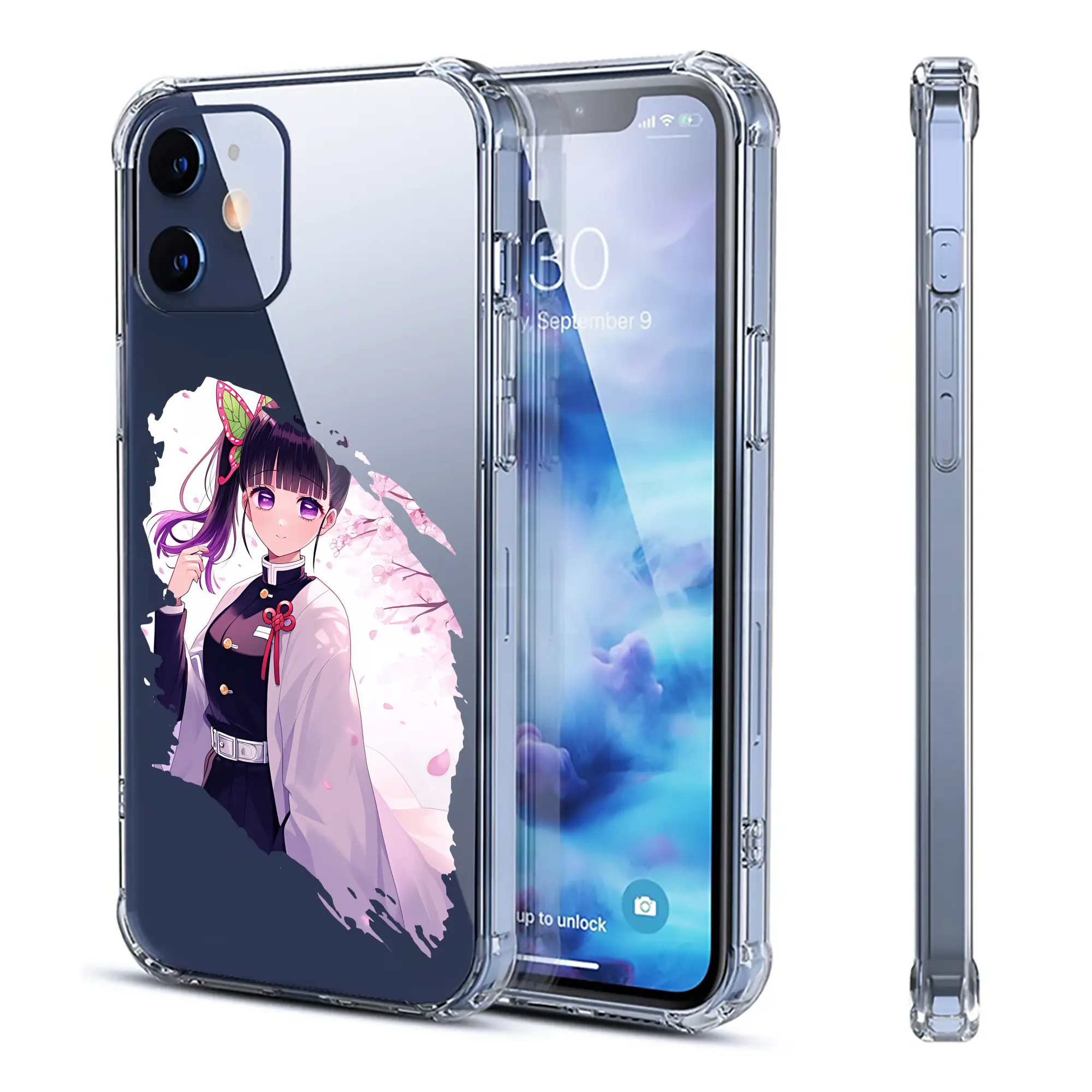 鬼滅の刃 グッズ,栗花落 カナヲ - IPhone 12シリーズ対応 ・ 透明スマホケース ・ クリアソフトケース ・ TPU素材 ・ 耐衝撃 ・ 高密着 ・ 防汚 防指紋 ・ 簡単着脱